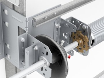 Updated cable break device and dock door bracket